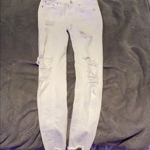 White ripped jeans